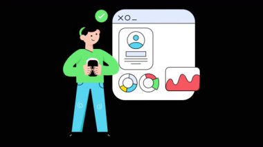 Şeffaf arkaplanda 2B Düz Canlandırmalar