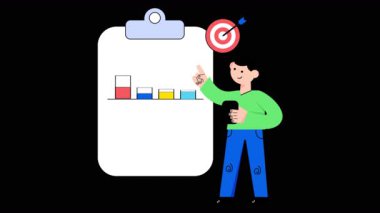 Şeffaf arkaplanda Satış Planı 2B Düz Canlandırmalar