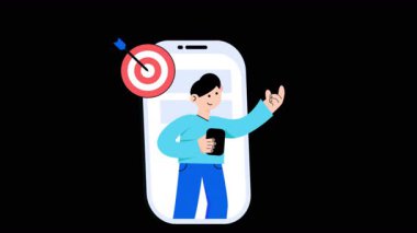 Şeffaf arkaplan üzerindeki Dijital Pazarlama Fikri 2B Düz Canlandırmalar