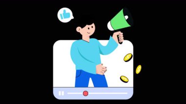 Şeffaf arkaplanda 2B Düz Animasyonlar