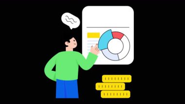 Şeffaf arkaplan üzerine Ekonomik Analiz 2B Düz Animasyonlar