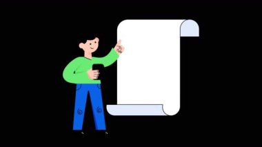 Şeffaf arkaplan üzerine Bütçe Raporu 2D Düz Canlandırmalar