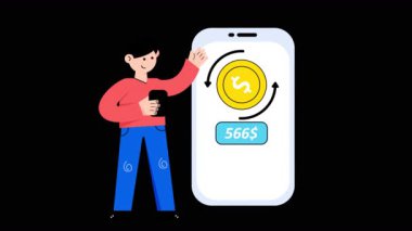 Şeffaf arkaplanda 2B Düz Canlandırma Oranı