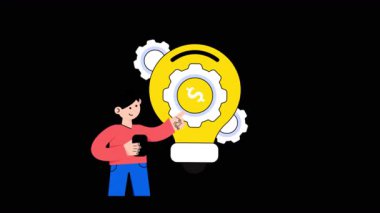 Şeffaf arkaplandaki Finansal İnovasyon 2B Düz Canlandırmalar