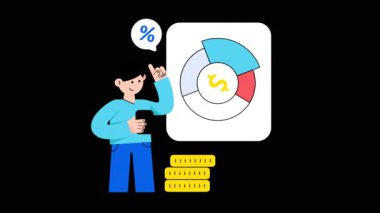 Şeffaf arkaplandaki Finansal Planlama 2B Düz Canlandırmalar
