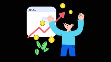 Şeffaf arkaplanda Gelir Büyümesi 2B Düz CanlandırmasıComment