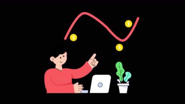 Şeffaf arkaplanda Yatırım Çözümleri 2B Düz Animasyonlar