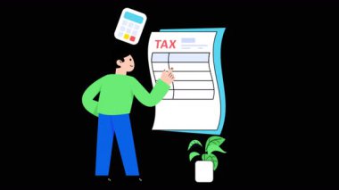 Tax Schedule 2D Flat Animations on Transparent background