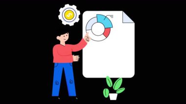 Şeffaf arkaplanda 2B Düz Canlandırmalar