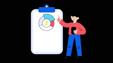 Şeffaf arkaplanda Bütçe Planlama 2B Düz CanlandırmasıComment