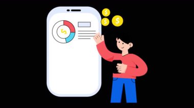 Finans Uygulaması 2B Şeffaf arkaplan üzerine Düz Canlandırmalar