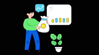 Şeffaf arkaplanda Yatırım Yönetimi 2B Düz Animasyonlar