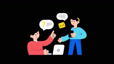 Şeffaf arkaplanda Görev Görüşmesi 2B Düz CanlandırmasıComment