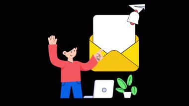 Şeffaf arkaplanda İş Yönetimi 2B Düz Animasyonlar