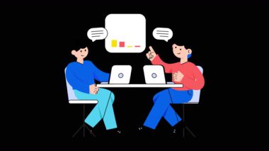 Şeffaf arkaplan üzerinde İş Fikri 2B Düz CanlandırmasıName