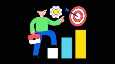 Şeffaf arkaplan üzerinde İş Başlangıcı 2B Düz Animasyonlar