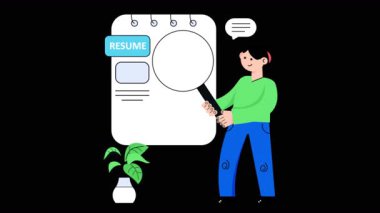 Saydam arkaplanda İnsan Kaynakları 2B Düz Animasyonlar 