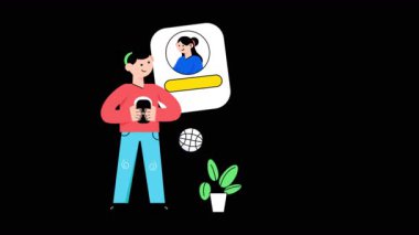 Şeffaf arkaplan üzerine 2B Düz Canlandırmalar Gönderen E- posta