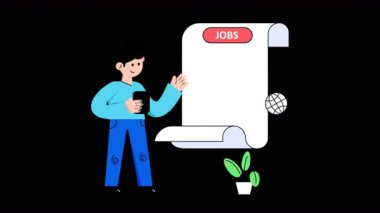 Şeffaf arkaplanda 2B Düz Canlandırmalar