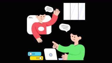 Şeffaf arkaplanda 2B Düz Animasyon Çalışması Uzaklık