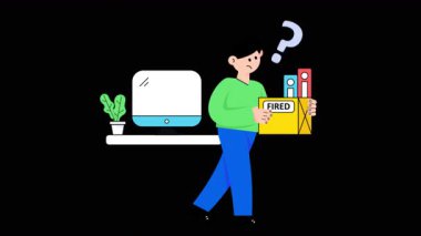 Şeffaf arkaplanda İşsizlik 2B Düz CanlandırmasıComment