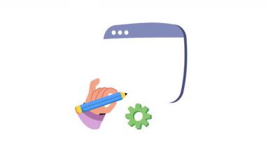 Web Düzeni 2B Düz Animasyonları Tasarımı.