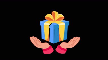 Şeffaf arkaplanda Hediye Kutusu 2B Düz Canlandırmalar