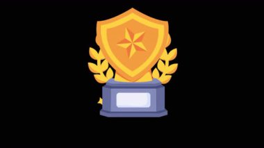 Şeffaf arkaplanda Kalkan Kupası 2B Düz Canlandırmalar