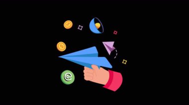 Şeffaf arkaplan üzerinde 2B Düz Animasyonlar E- posta Pazarlaması