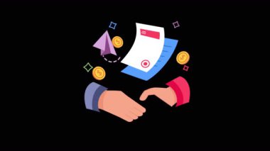 Şeffaf arkaplanda Ortaklık 2B Düz Animasyonlar