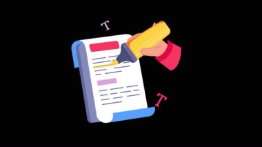 Şeffaf arkaplanda İş Metni Vurgulayıcı 2B Düz CanlandırmasıComment