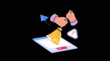 Clean Social Media 2D Flat Animations on Transparent background