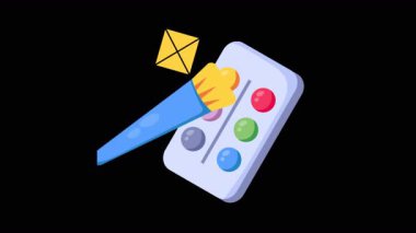 Şeffaf arkaplanda Renk Paleti Kombinasyonu 2B Düz Canlandırmaları