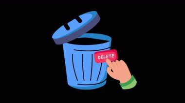 Şeffaf arkaplanda E- posta 2B Düz Canlandırmaları Sil