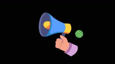 Şeffaf arkaplanda pazarlama iletişimi 2B Düz CanlandırmasıName