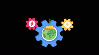 Şeffaf arkaplanda Eko Yönetimi 2B Düz CanlandırmasıComment