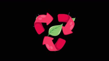 Şeffaf arkaplanda Eko Geri Dönüşüm 2B Düz Canlandırmaları