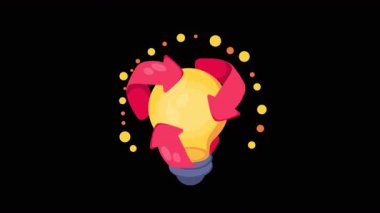 Şeffaf arkaplanda 2B Düz Canlandırmalar Enerji Geri Dönüşümü