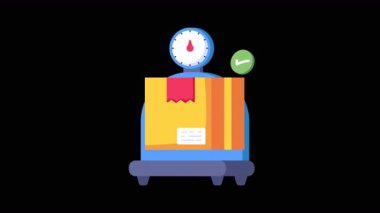 Şeffaf arkaplanda Kutu Ağırlığı 2B Düz Canlandırmalar