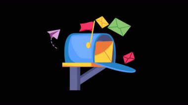 Post Letter 2D Flat Animations on Transparent background