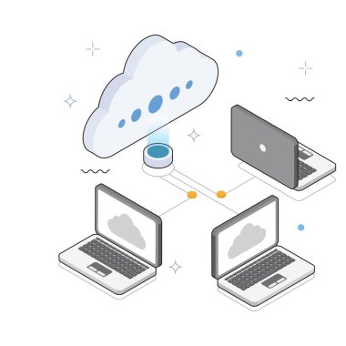 Dizüstü bilgisayar vektörü Isometric Illustration. EPS 10 Dosyası