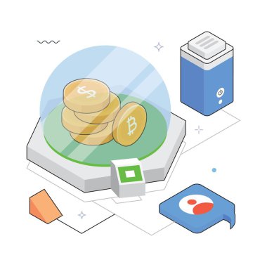 İş Yatırım Vektörü Isometric Illustration. EPS 10 dosyası