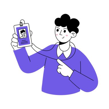 Çalışan Kart Vektör İllüstrasyonu. EPS 10 Dosyası 