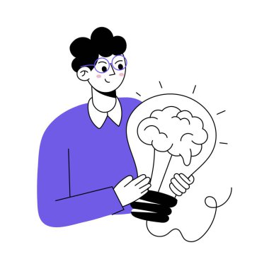 Yaratıcı Düşünce Vektörü İllüstrasyonu. EPS 10 Dosyası 