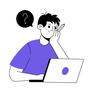 Tasarımcı Düşünen Vektör İllüstrasyonu. EPS 10 Dosyası 