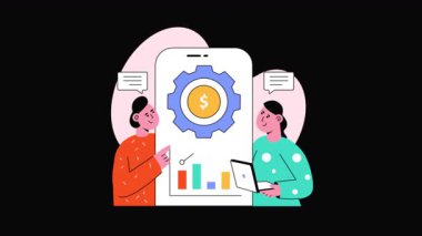 Şeffaf arkaplanda Maliyet Yönetimi 2B canlandırmaları 