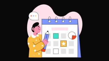 Şeffaf arkaplan üzerindeki Proje Süresi 2B canlandırmaları 