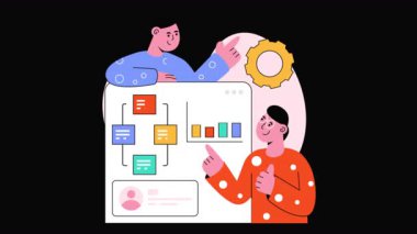 Şeffaf arkaplanda Süreç Yönetimi 2B canlandırmaları 