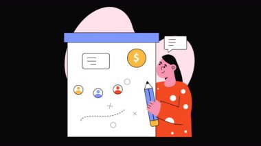 Şeffaf arkaplan üzerine Stratejik Planlama 2B canlandırmaları 