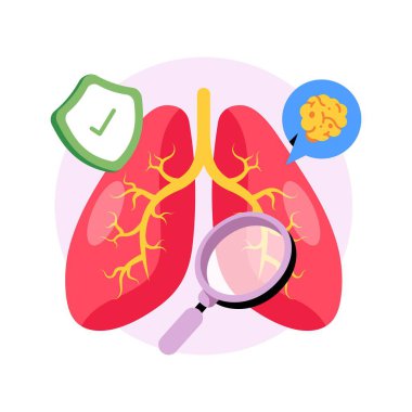 Akciğer kanseri konsepti çizimleri. EPS 10 Dosyası 